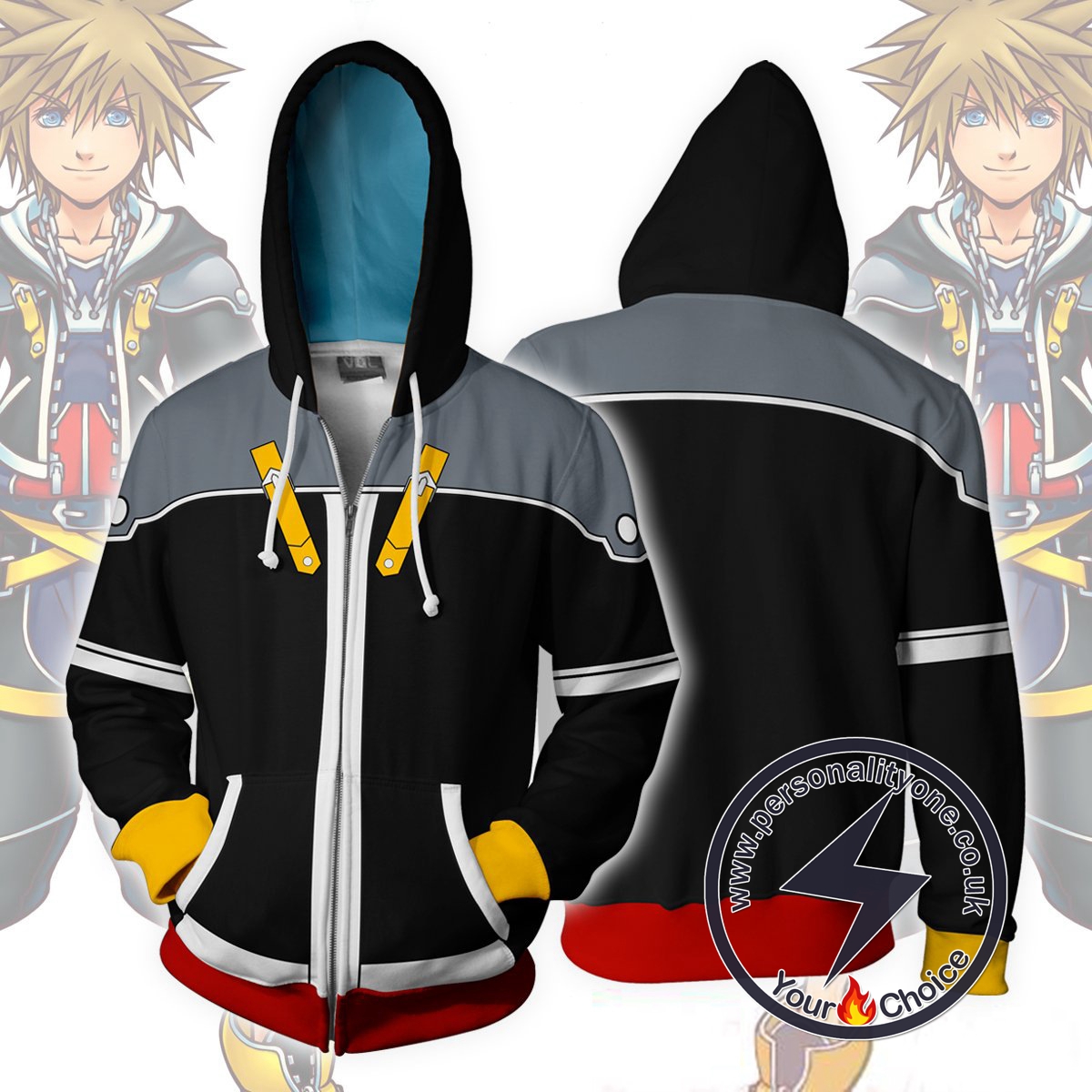 Kingdom Hearts Hoodie - Kingdom Hearts 2 Sora Black Jacket